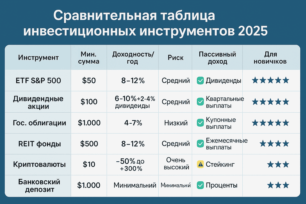 инвестиции, Инвестиционные инструменты для начинающих, личные финансы