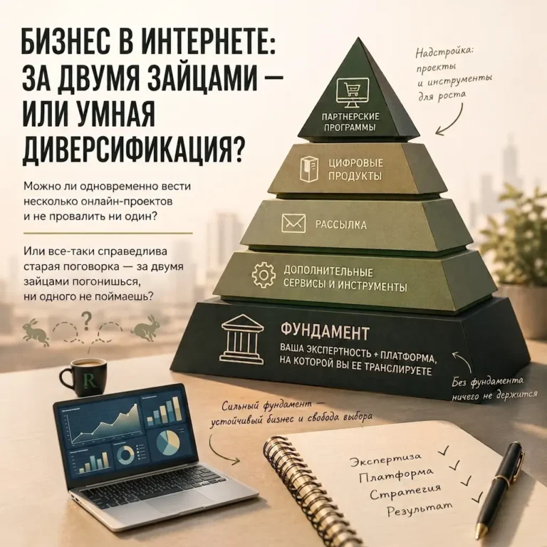 как вести несколько онлайн-проектов одновременно , умная диверсификация, диверсификация дохода в интернете, несколько источников дохода онлайн, как не провалить несколько проектов сразу, онлайн-бизнес с чего начать, пассивный доход несколько источников, многопроектная система онлайн